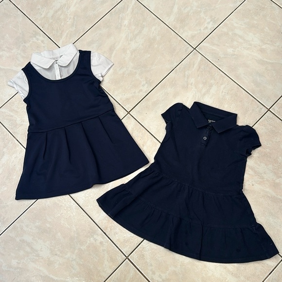 Girls Uniform Ponte Knit 2 In 1 Dress - Tidal - Picture 3 of 3